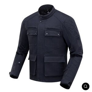 Thrifted Old Black Vintage Armored Protective Riding Jacket